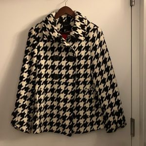 Houndstooth Pea cost, black/white, XS